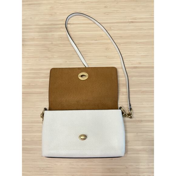 Coach Crosstown Crossbody Cream Pebble Bag Gold Chalk - Picture 2 of 14